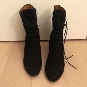 & other stories Black Lace Up Suede Boots